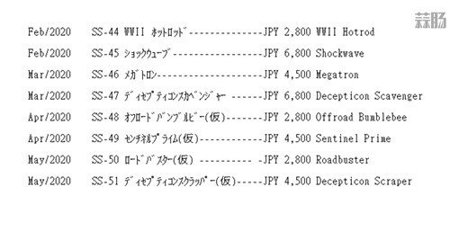 TakaraTomy泄露變形金剛工作室系列SS-45至50玩具發(fā)售日